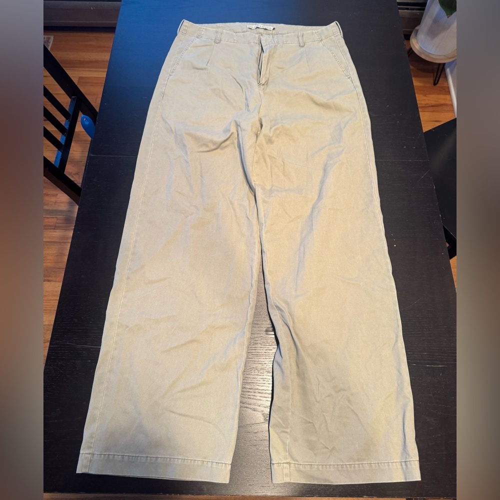 Shades of Grey by Micah Cohen Men's Wide Leg Single Pleat Trouser - Sage | 36